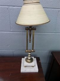 PAIR OF LAMPS, TOLE SHADES