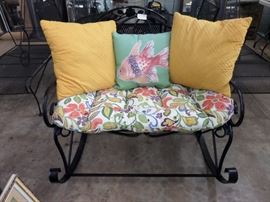 WONDERFUL ROCKING LOVE SEAT IN IRON
