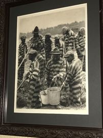 photogravure of chain gang