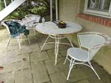 WROUGHT IRON TABLE AND CHAIRS