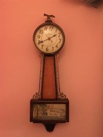 Reverse Painted Banjo Clock 