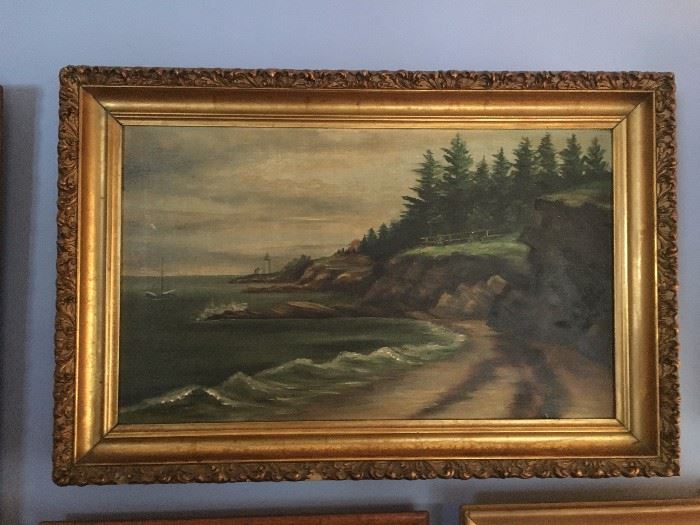 Signed "Anderson" Hudson River School Oil Painting 