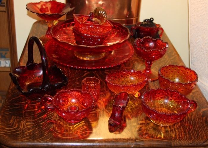 Vintage Amberina Glass Collection 