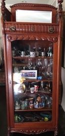 Ornate 1800s Curio Cabinet  ( matching pair) in ex cond