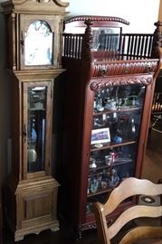 70s Grandfathers Clock ( available off site only )!and another view of One of the curio Cabinets ( available off site only )