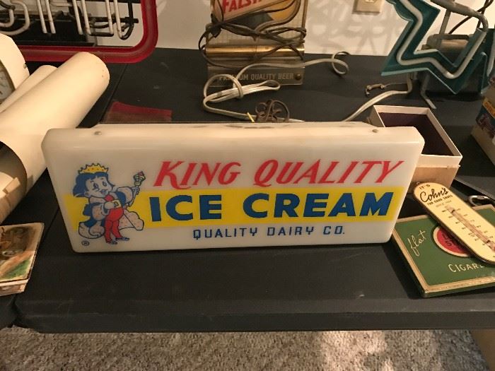 King Quality Ice Cream Sign
