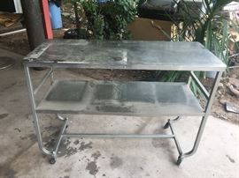 Stainless steel cart.