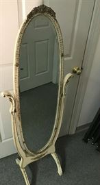 Vintage Shabby Chic full body mirror. Measures 58" tall- great detail- mirror detaches.