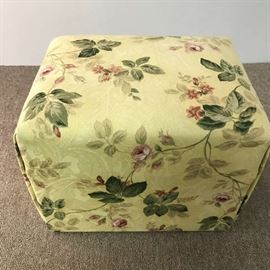 Shabby Chic foot stool that matches the upholstery of lot 7.