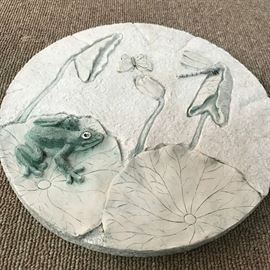 Beautiful Garden Stone or can be hung- frogs, butterflies- heavy made
