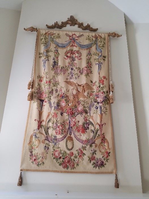 Lovely tapestry with brass accents and tassles