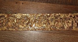 19C CHINESE HAND CARVED WOOD BATTLE SCENE PANEL
