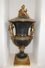 MONUMENTAL PAIR OF FRENCH FIGURAL URNS