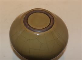 ANTIQUE CHINESE TEA GLAZE CRACKLE VASE