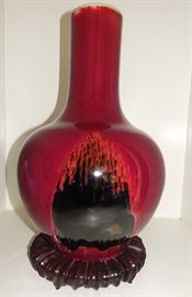 19C CHINESE FLAMBE VASE