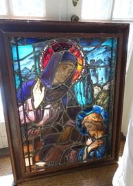 19C FRENCH PARIS MAUMEJEAN STAIN GLASS WINDOW