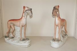 PAIR OF 19C STAFFORDSHIRE DOGS