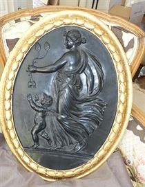 RARE PAIR OF 1700S WEDGWOOD& BENTLEY WALL PLAQUES-MOUNTED IN ORIGINAL FRAMES