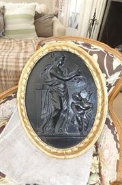 RARE PAIR OF 1700S WEDGWOOD& BENTLEY WALL PLAQUES-MOUNTED IN ORIGINAL FRAMES