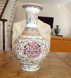 QING DYNASTY CHINESE TWO PIECE RETICULATED VASE