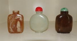 VARIOUS QUALITY SNUFF BOTTLE-JADE AND STONE