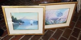 Pair of Japanese water colors