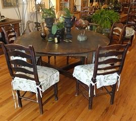 Antique Wood Table and chairs