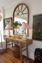 Pair of art Deco marble Lamps