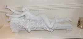19c Marble statue of a reclining nude