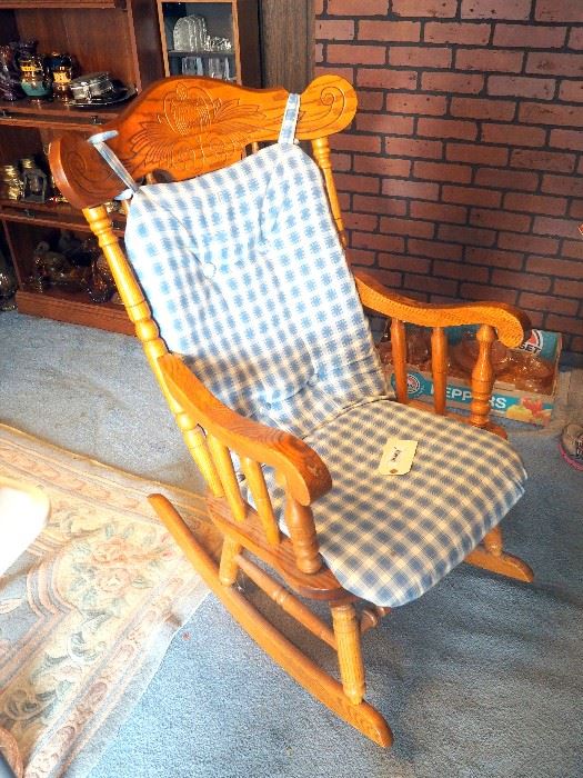 Pressed Wood Rocking Chair With Seat Pad 24.5"W