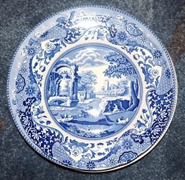 Spode Italian Design Plate, Cauldron Castle Plate, Wedgwood University of NY Plate, Spode Blue Room Collection Plate, 18" Serving Platter, Windmill Motif, Cape Cod Plate With Some Crazing And More