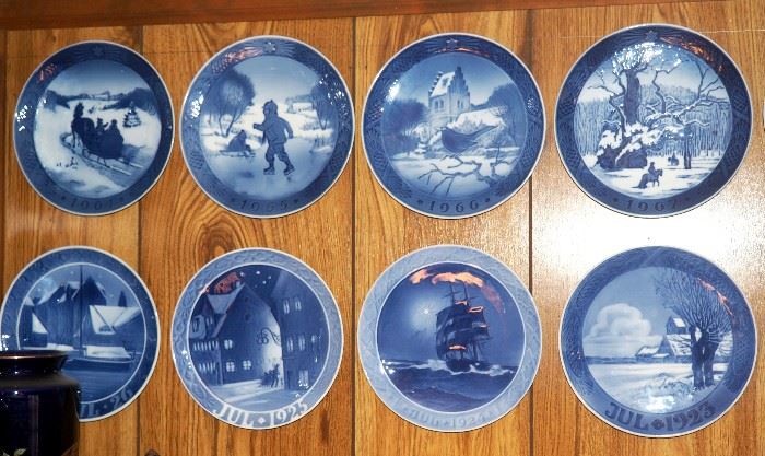 Bing & Grondahl Royal Copenhagen Holiday Plates Qty 43 Includes Multiple Years, 1911-1990, Assorted Marks