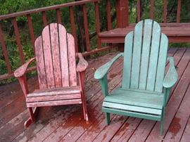 wooden deck chairs