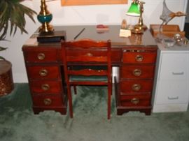 Vintage mahogany desk and chair