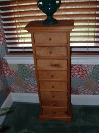 wooden what not cabinet