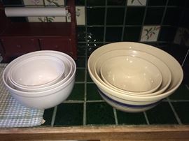 Nice sets of kitchen bowls (ONE ON RIGHT SOLD)