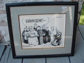 Ben Sargent original pen and ink drawing - this was used to create the editorial cartoon for the Austin American Statesman