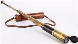 Lot 61 - Antique French 4 Draw Nautical Spyglass Telescope