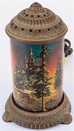 Lot 143 - 1920s Scene-in-Action Motion Lamp Forest Fire