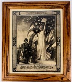 Lot 56 - Art WWI Memorial Poster Columbia Gives to Her Son