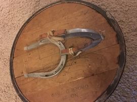 Custom designed horseshoe wall hangings.