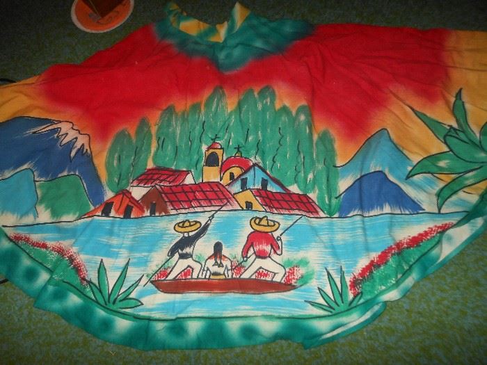 Hand painted Mexican skirt/circular and painted all around