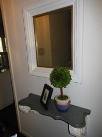 Entry mirror and shelf