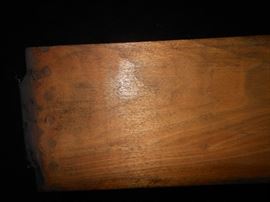 Side view of china hutch pegged drawer