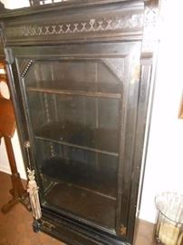 Ornate Eastlake pegged china hutch