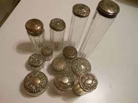 Sterling & crystal vanity sachets