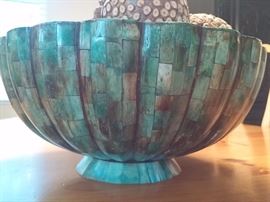 Handmade large animal bone dyed in green made in Kenya