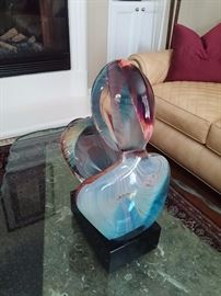 Dino Rosin "ll Bacio"(The Kiss) Hand Blown Murano Glass Figurine from the Studio Rosin on the island of Murano, Italy