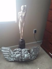Beautiful Woman Sculpture & Church Cherubs