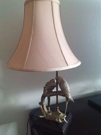 Brass Twin Bird Lamp